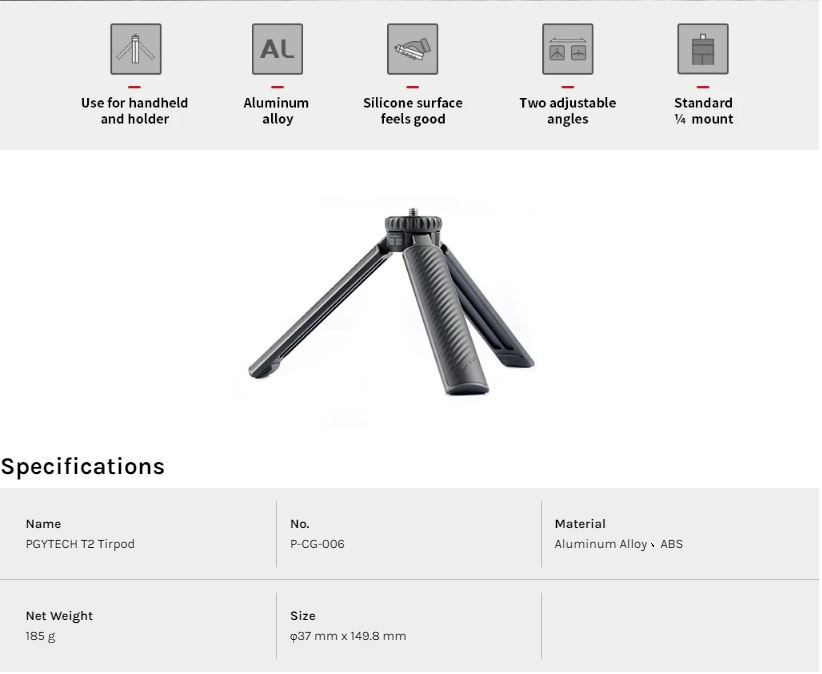 T2 Tripod System PGYTECH metal Tripod